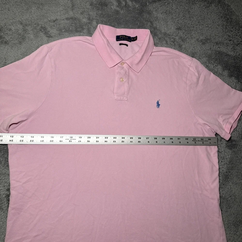 Polo Ralph Lauren Men's XL Light Pink Classic Fit Short Sleeve Shirt Blue Pony